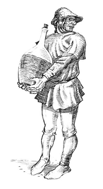 农民与瓶子，图形插图图片下载