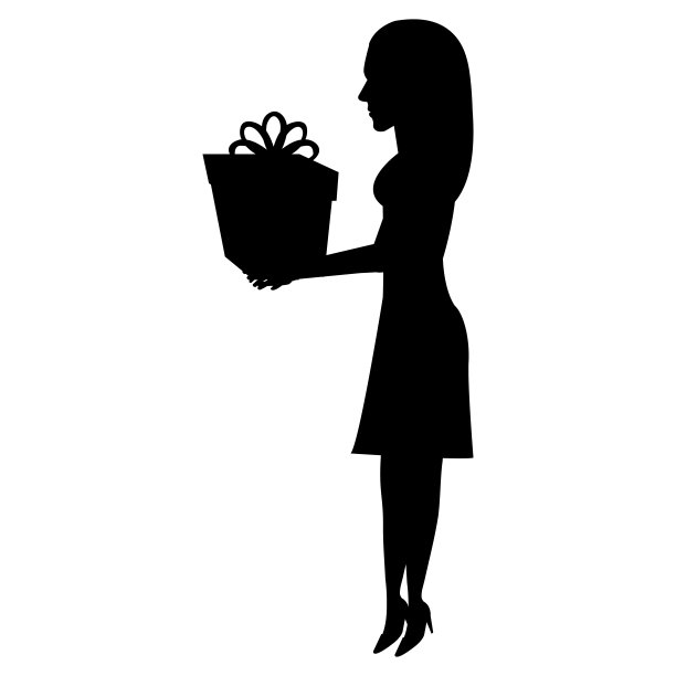 女人与礼盒礼物图片下载
