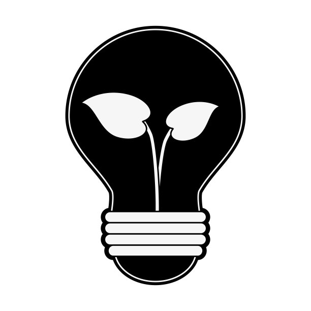 绿色能源灯泡标志图片下载