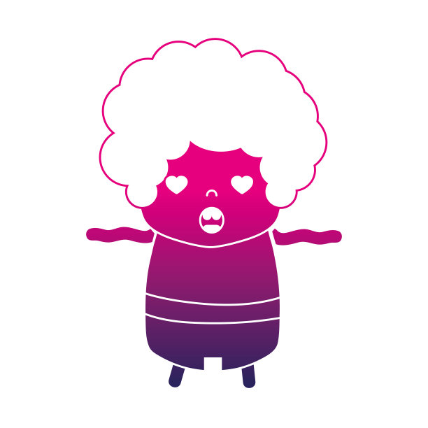 剪影男孩的卷发和爱的脸图片下载