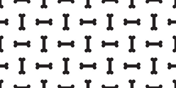 狗骨牛头犬无缝图案小狗矢量壁纸背景孤立白色图片下载