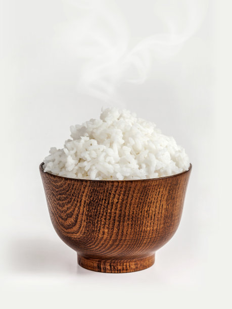 香米木碗蒸白底图片下载