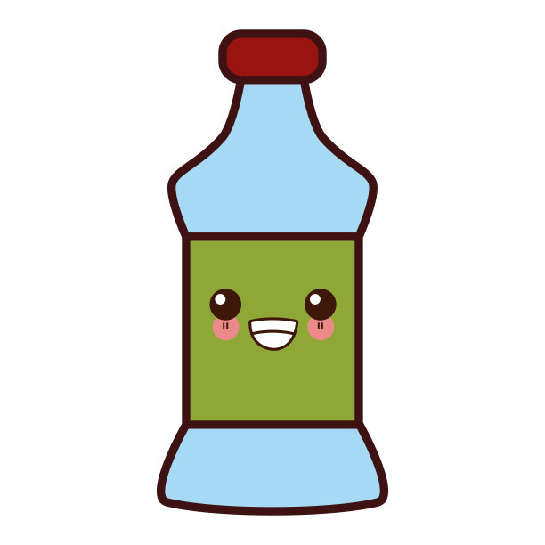 空瓶孤立卡哇伊可爱卡通图片下载