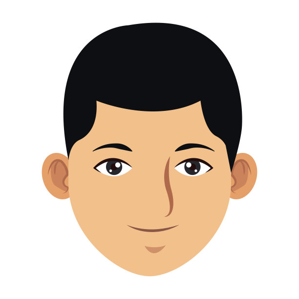 年轻人脸卡通素材图片