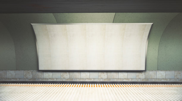 地铁前面的空白海报图片下载