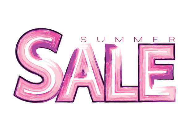 水彩“销售”设计模板。矢量插图。图片下载