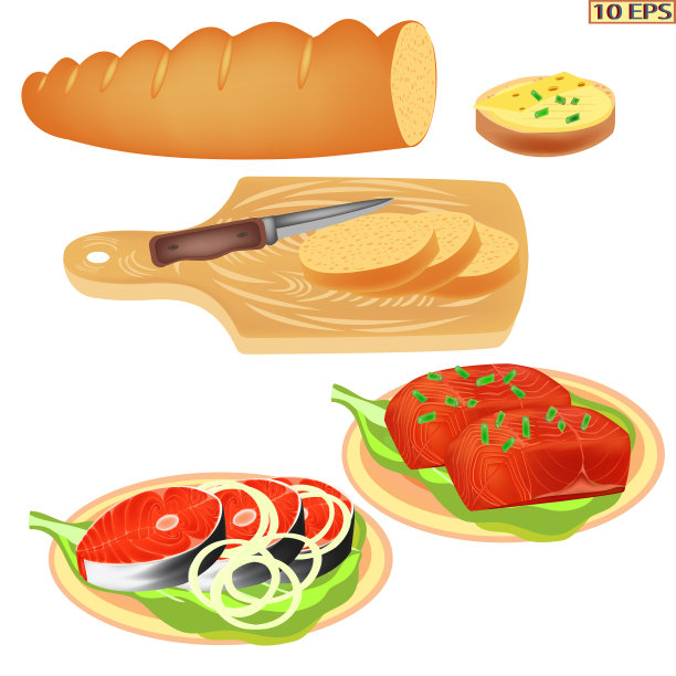 鱼。鲑鱼。牛排鲑鱼孤立在白色背景。写实风格的牛排鱼。海鲜产品设计。向量。图片下载