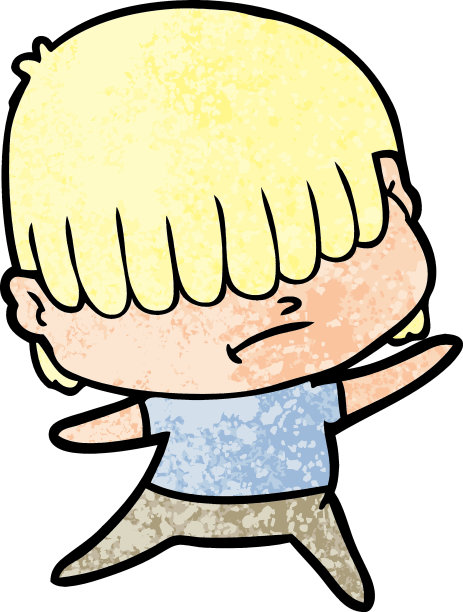 头发蓬乱的卡通男孩图片下载