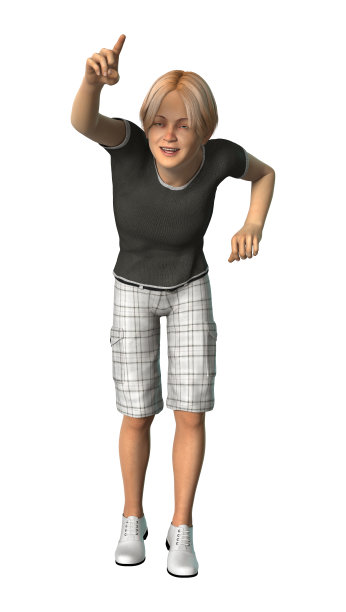 3D渲染少年男孩在白色图片下载