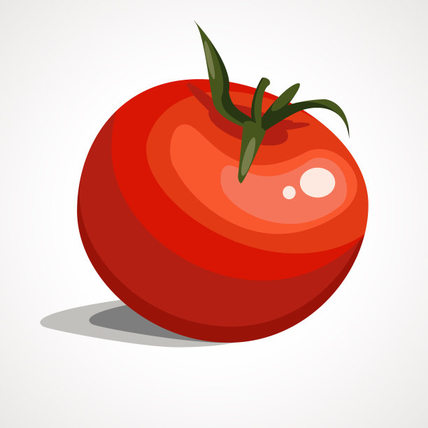 红色番茄的卡通插图图片下载