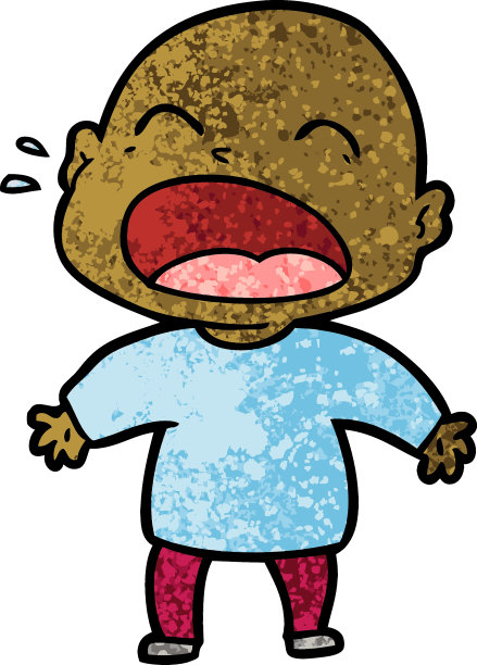 卡通叫嚷的秃头男人图片下载