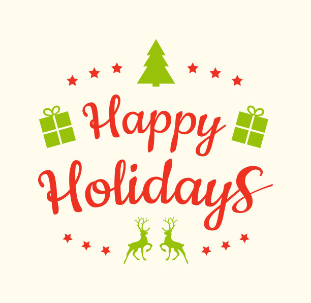 复古风圣诞节装饰矢量素材图片下载