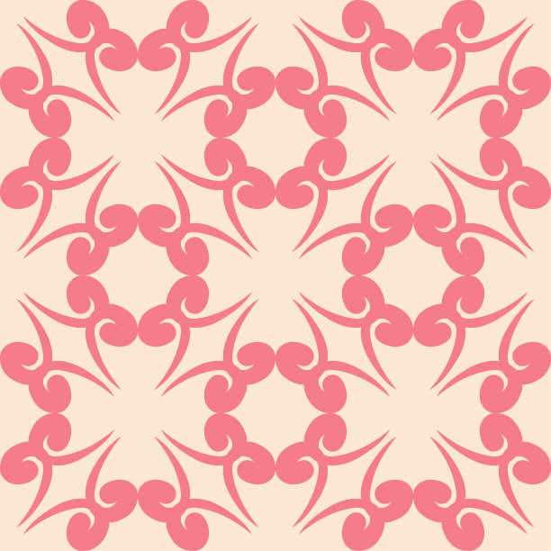 红色和米色花无缝图案图片下载