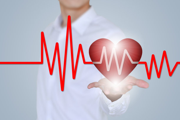 医疗保险、健康、医药和慈善机构都有3d心脏和心电图素材图片