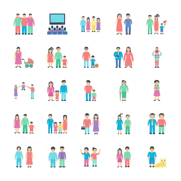 家庭单位图标包图片下载