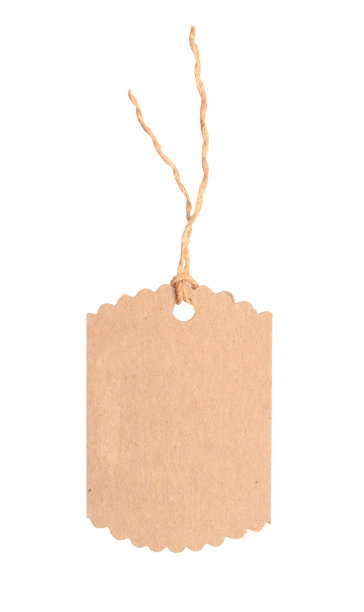 带纸板标签的蝴蝶结图片下载