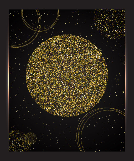 商务问候卡片模板。金色闪亮的框架与圆圈图片下载