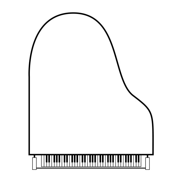 孤立的钢琴大纲图片下载