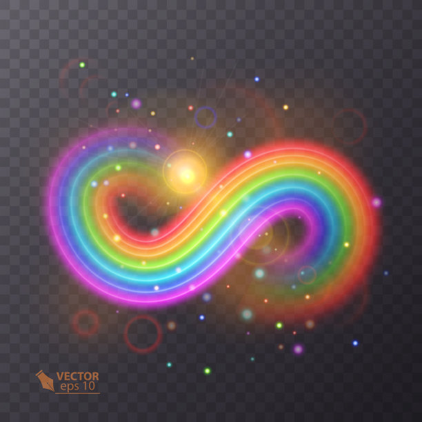 彩虹图标孤立在透明的背景。彩色插图。向量eps 10素材图片