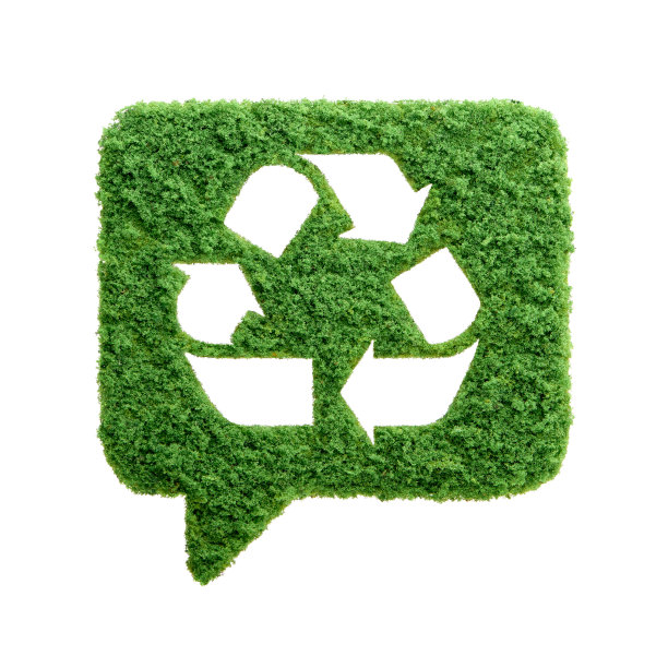 绿草如茵，言语气泡孤立图片下载