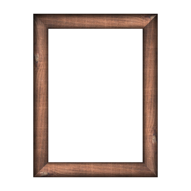 木制框架与孤立的白色背景。A4大小的图片或文字。图片下载