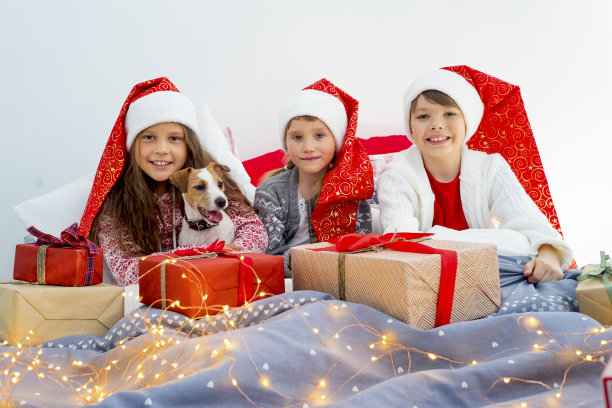 家庭庆祝圣诞节素材图片