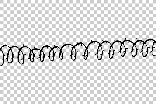 手绘无缝铁丝网的草图，在透明效果的背景图片下载