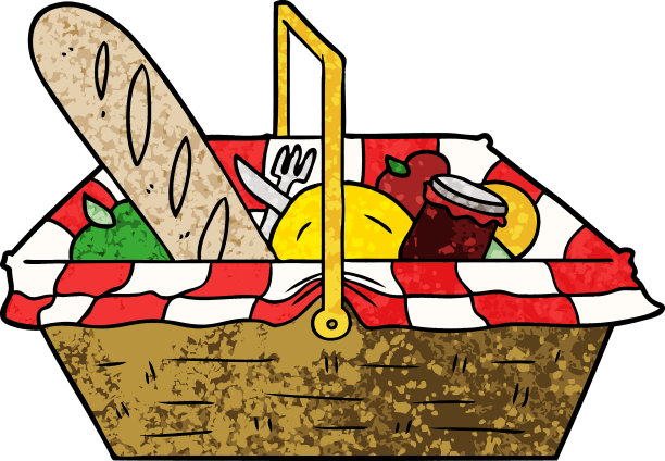 卡通野餐篮图片下载