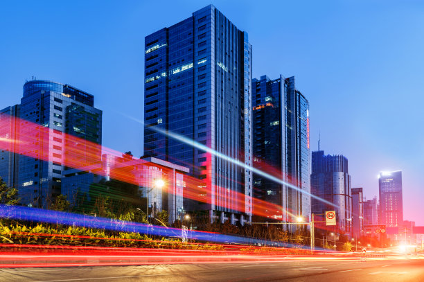 运动速度效应与城市夜在重庆，中国图片下载