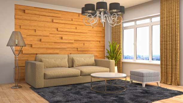 室内客厅。三维演示图片下载