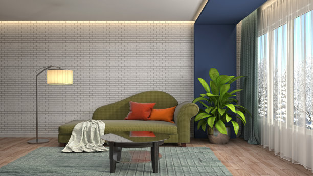 室内客厅。三维演示图片下载