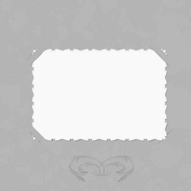 矢量插图在复古风格。空的旧照片与装饰插入在角落的灰色页相册。页面底部的图案图片下载