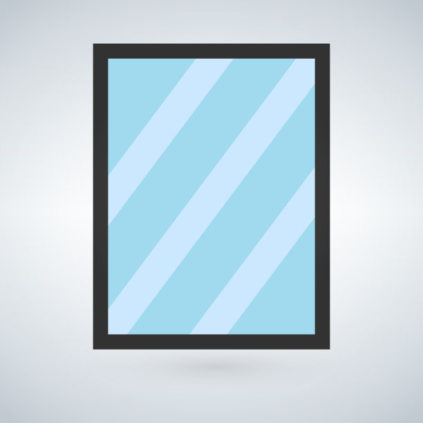 简单的镜子插图与黑色框架图片下载