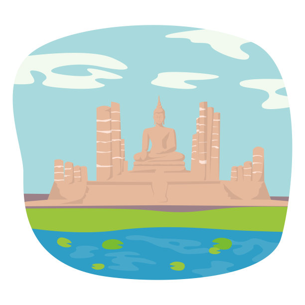 素可泰历史公园，素可泰省，泰国图片下载