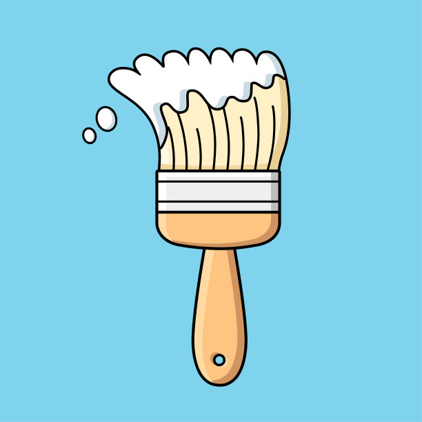 白色的油漆刷。图片下载