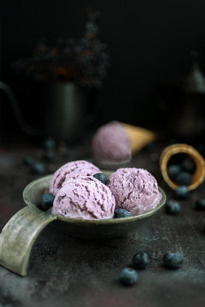 蓝莓冰激凌图片下载