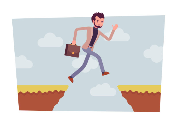 男人跳过深渊图片下载