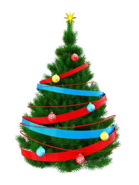 3d深绿色圣诞树图片下载