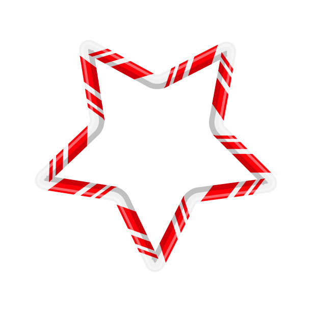 糖果手杖星的圣诞设计孤立在白色的背景图片下载