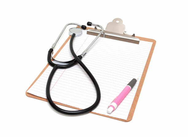 医疗记录背景隔离在白色背景上素材图片