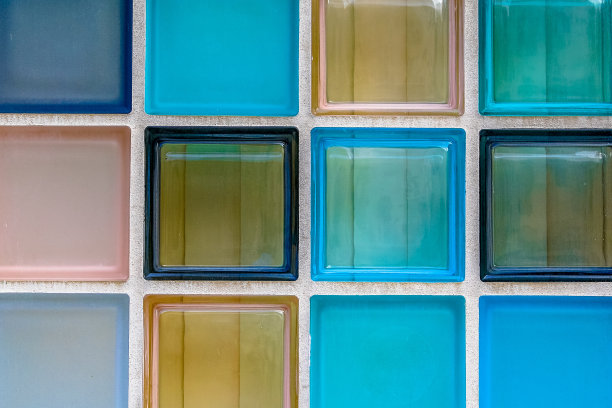 透明玻璃砖墙图片下载