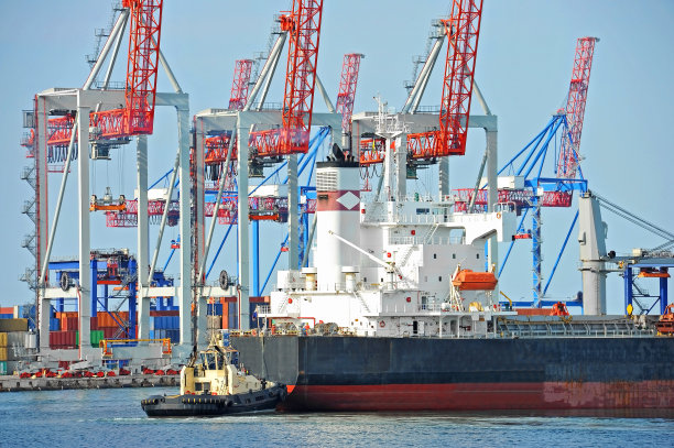 拖船协助散货船图片下载