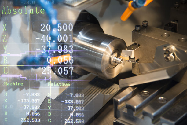 数控车床(车削机)切削金属螺纹部分图片下载