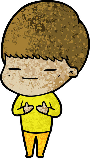 卡通沾沾自喜的男孩图片下载