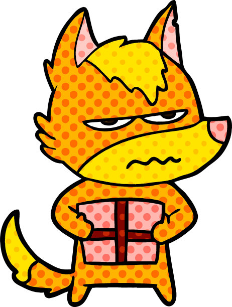 卡通狐狸与礼物图片下载