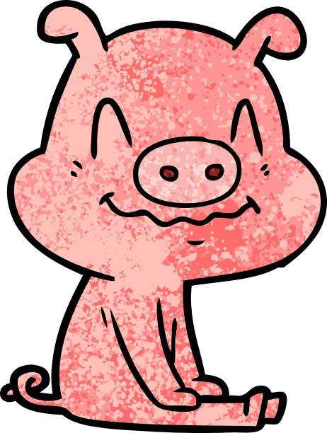 紧张的卡通猪坐着图片下载