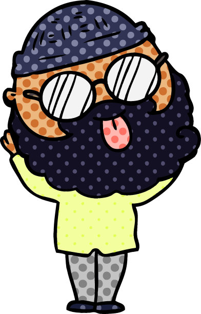 有胡子的人伸出舌头图片下载