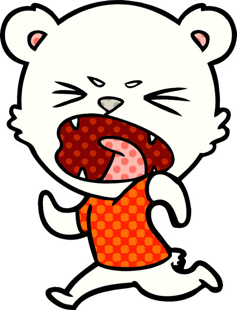 愤怒的北极熊卡通图片下载