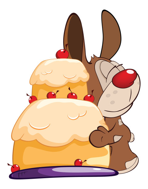 可爱兔子卡通人物插图图片下载