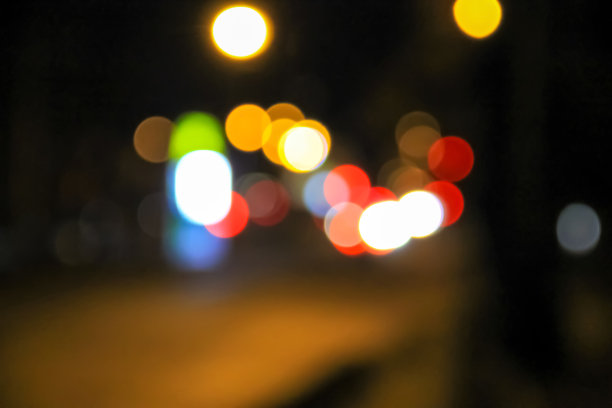 夜景模糊了车灯图片下载